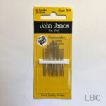 JJ13539 - Size 3/9 Embroidery Needles - John James